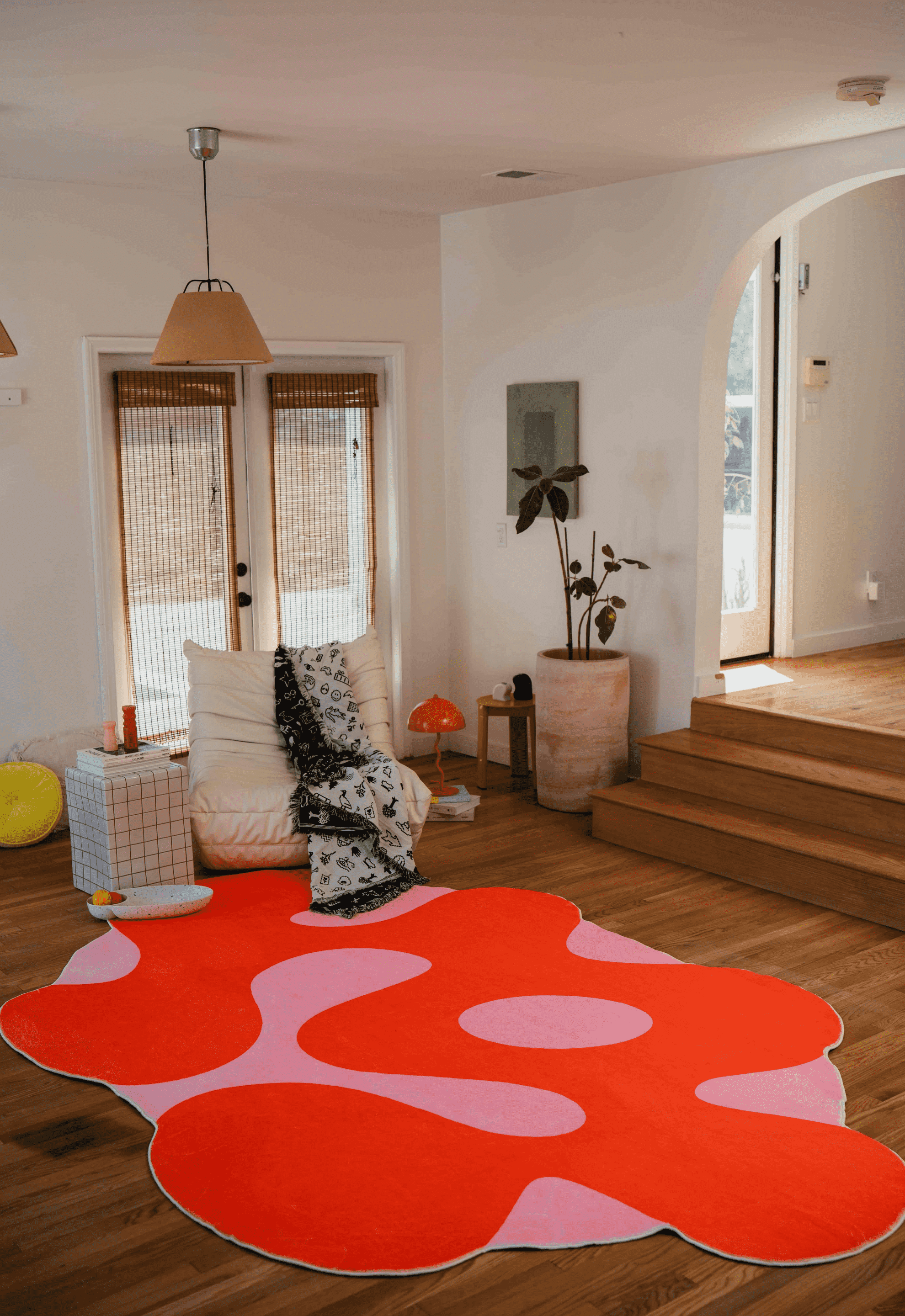 Irregular Orange Moss Rug by Designer Johann Banta – Lany Space Irregular Orange Moss Rug by Designer Johann Banta – Lany Space