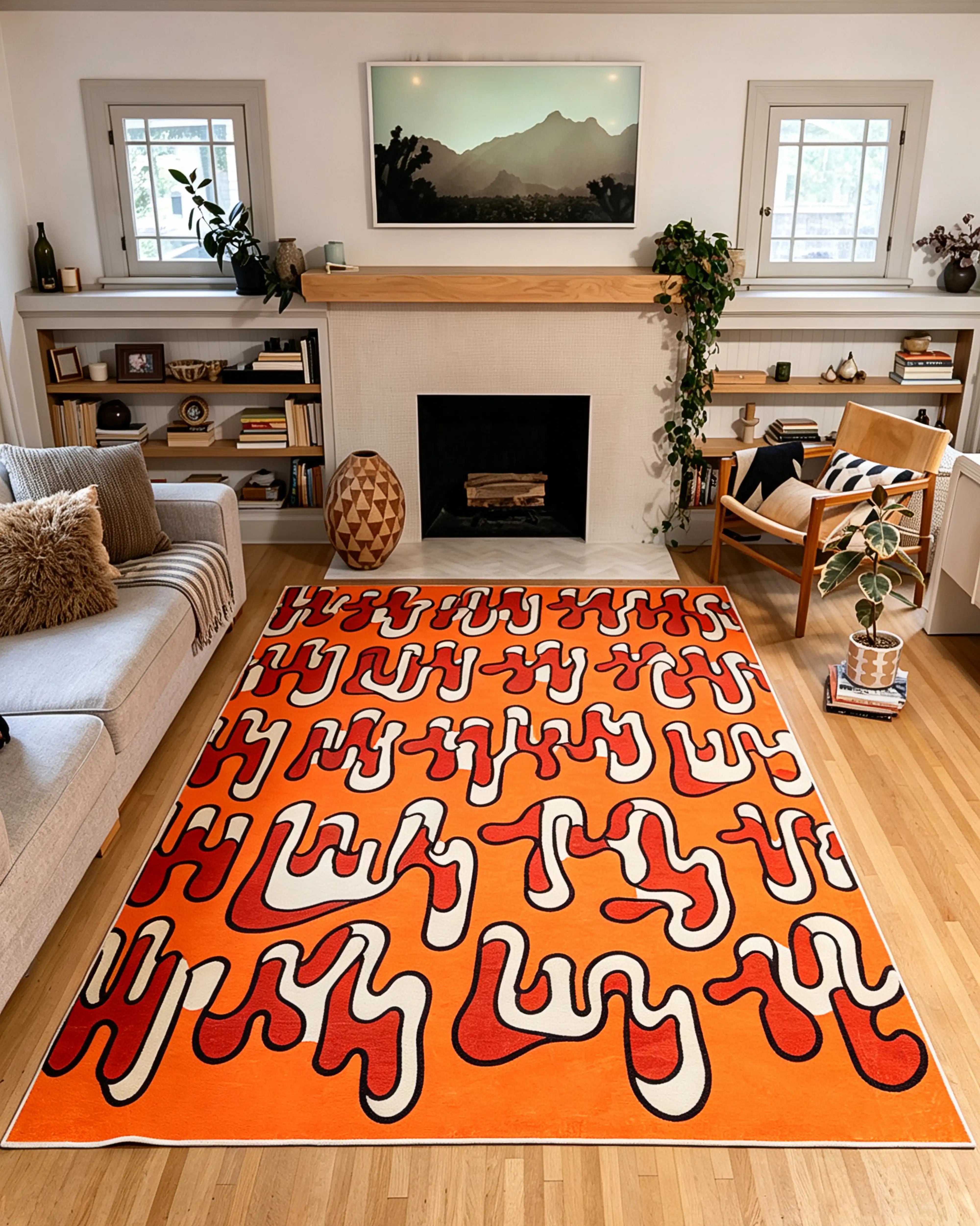 Squiggle Abstract Rug by Ariana Berman – Lany Space