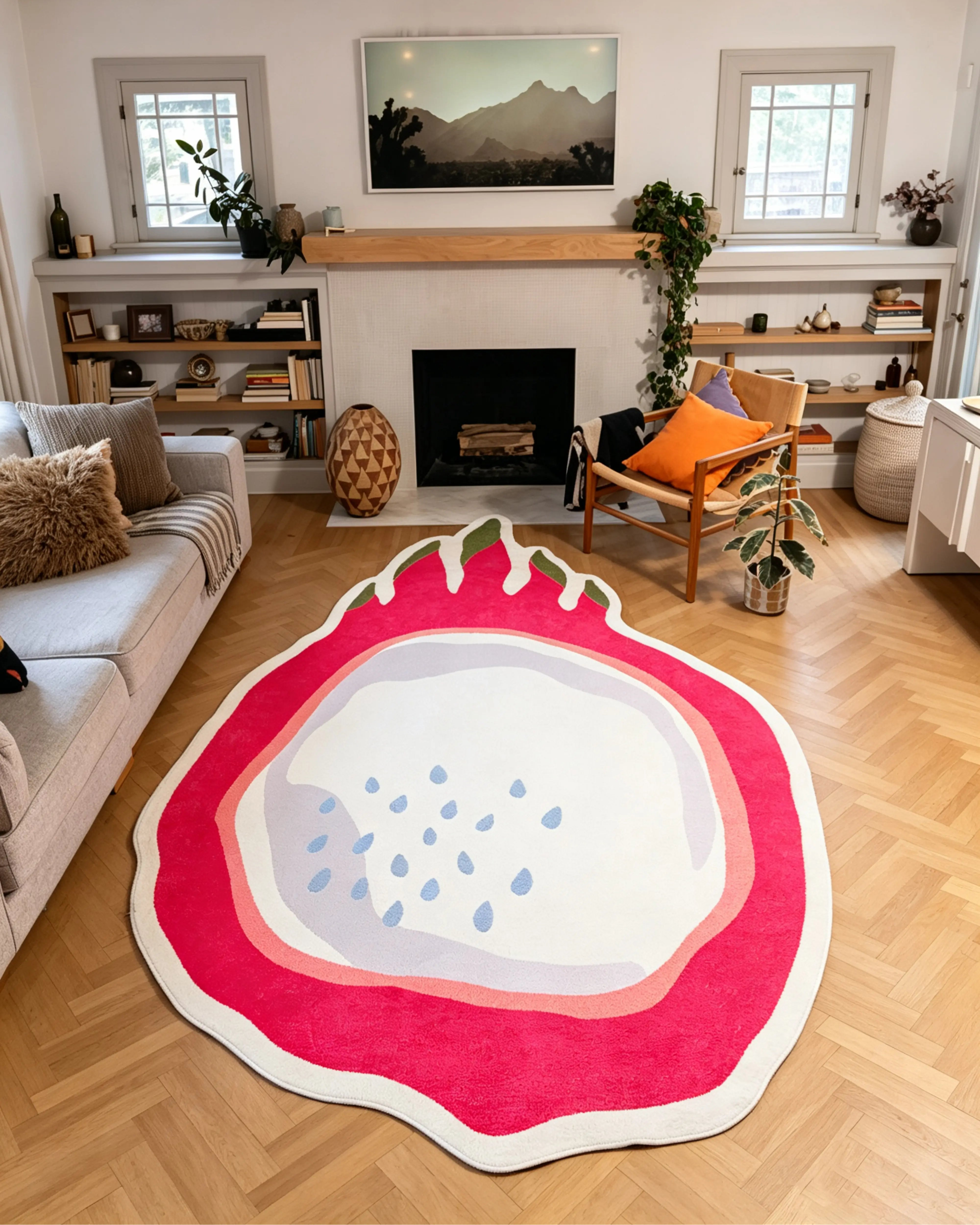Red Irregular Dragon Fruit Rug by Maayan Alper-Swan – Lany Space