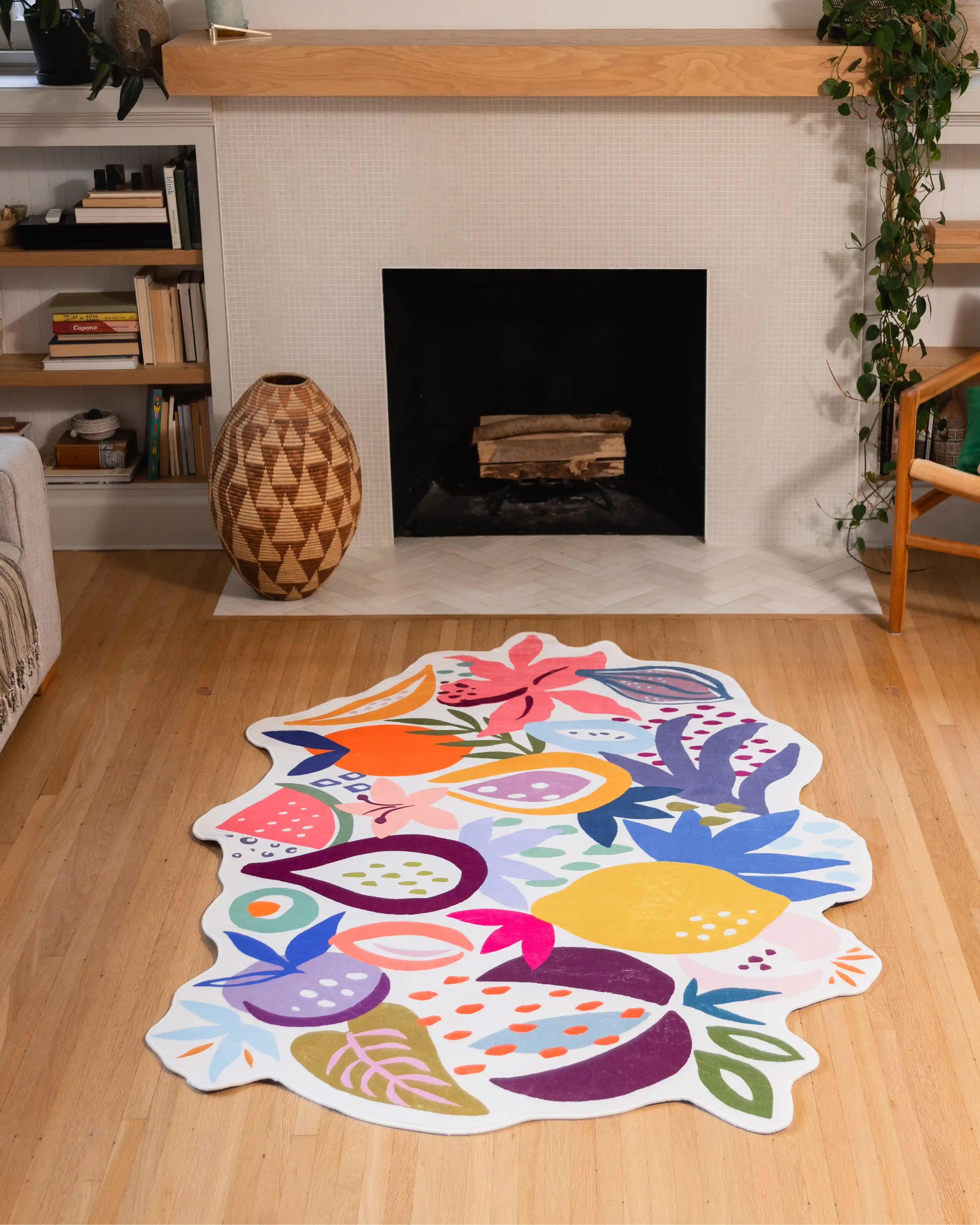 mikanu cotton rug ラージサイズ Colorful Fruit Garden Runner Rug by Maayan Alper-Swan – Lany Space