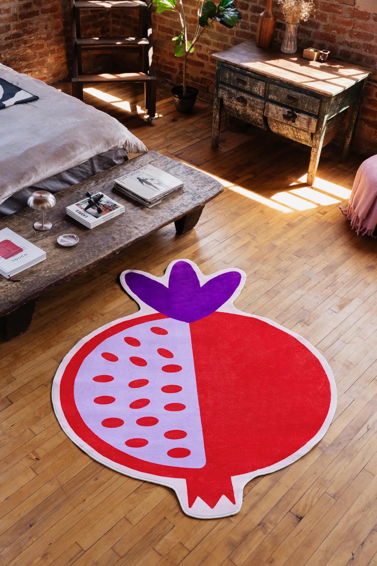 Red Pomegranate Shaped Irregular Rug by Shayla Goethe – Lany Space