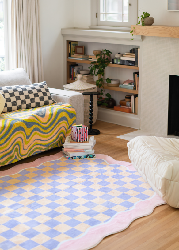 LanySpace Best-Selling Checkered Mellow Pastel Rug 7x10