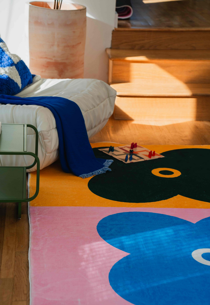 Cozy Area with LanySpace Multicolor Four Leaf Clover Rug