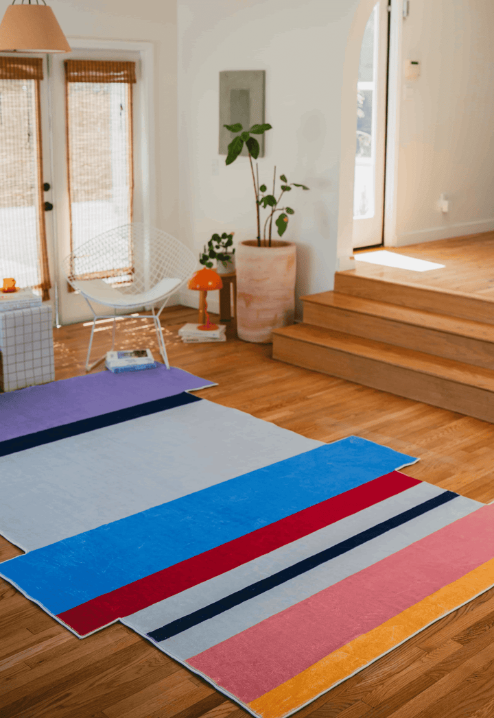 Cozy Area with LanySpace Irregular Modern Stripes Rug