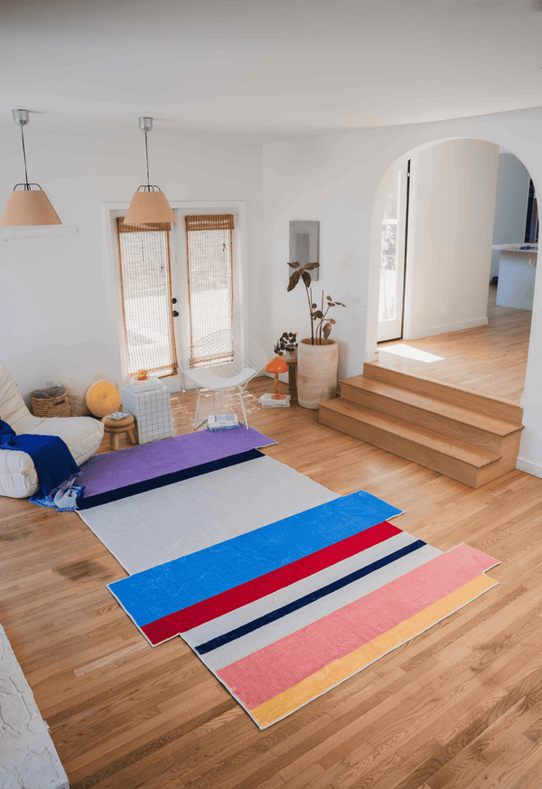 LanySpace Irregular Modern Stripes Print Rug 7x10