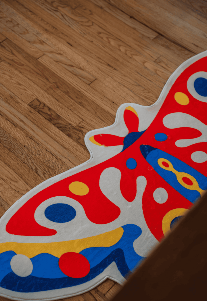 Closer Look at LanySpace Designer Irregular Butterfly Rug