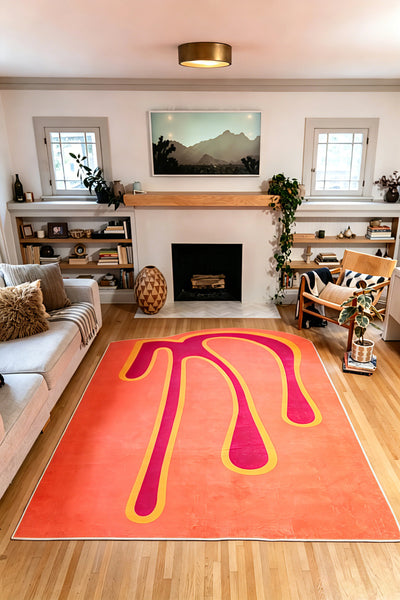 Orange Melting Abstract Art Rug by Ariana Berman – Lany Space