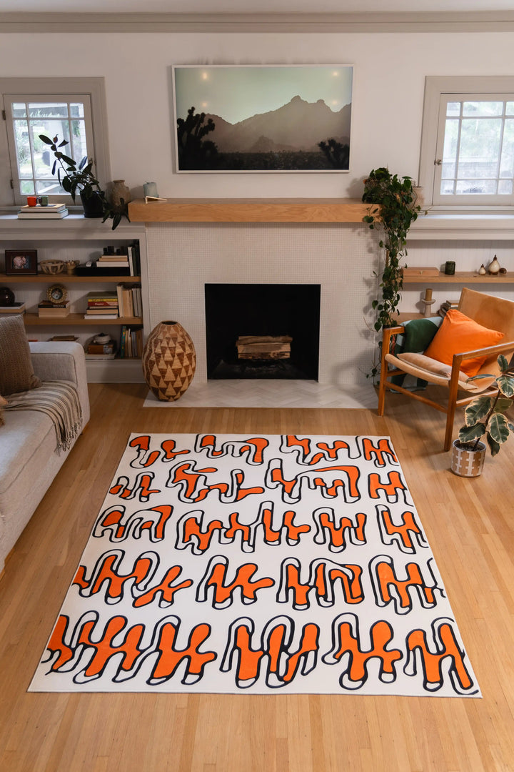 Squiggle Abstract Rug by Ariana Berman – Lany Space