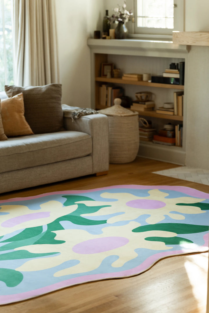 Colorful Wavy Rug Colorful Wavy Flower Rug by Maggie Stephenson – Lany Space