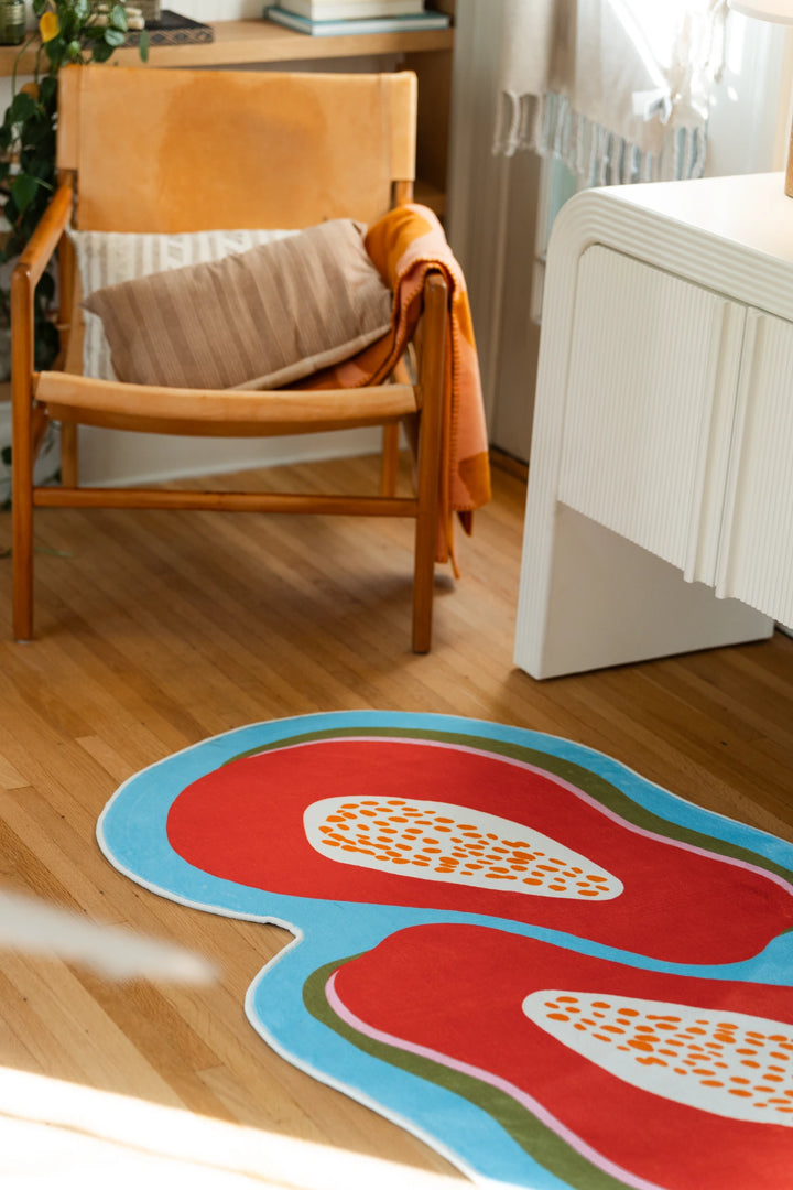 Papaya orange Irregular Fruit Rug by Zoe Wodarz – Lany Space