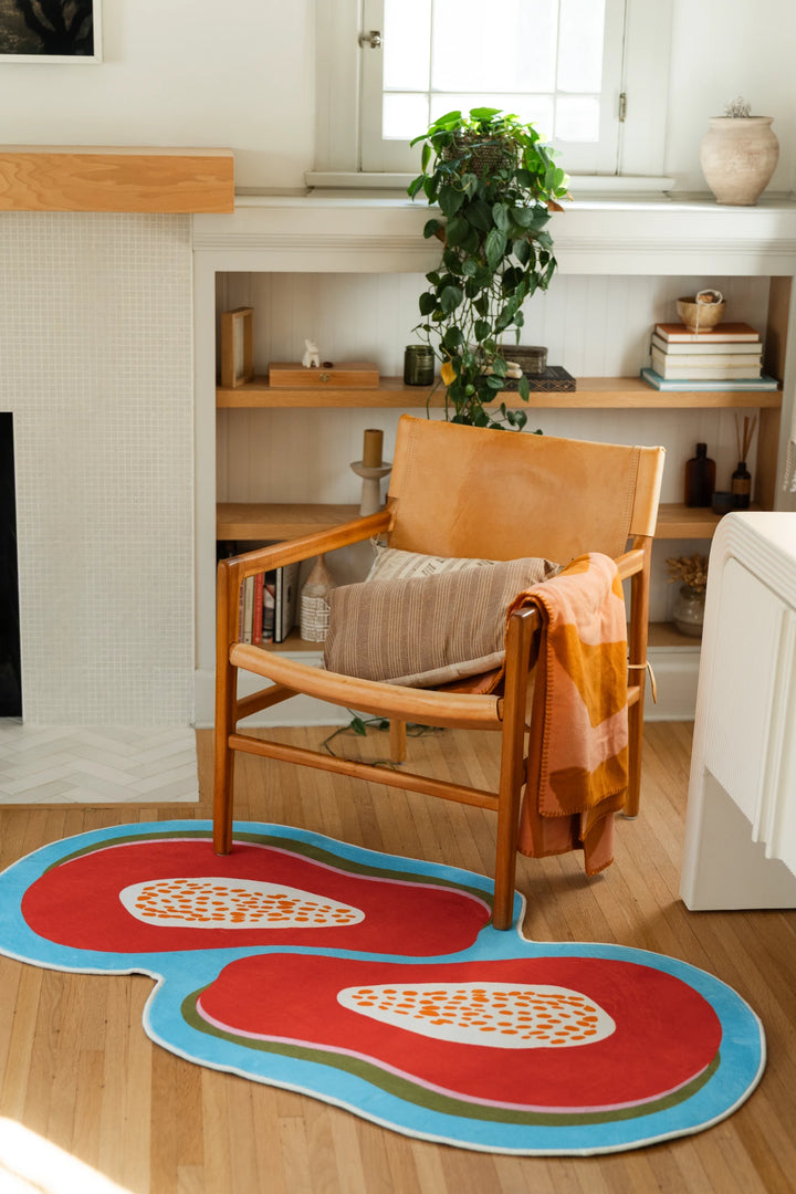 Papaya orange Irregular Fruit Rug by Zoe Wodarz – Lany Space