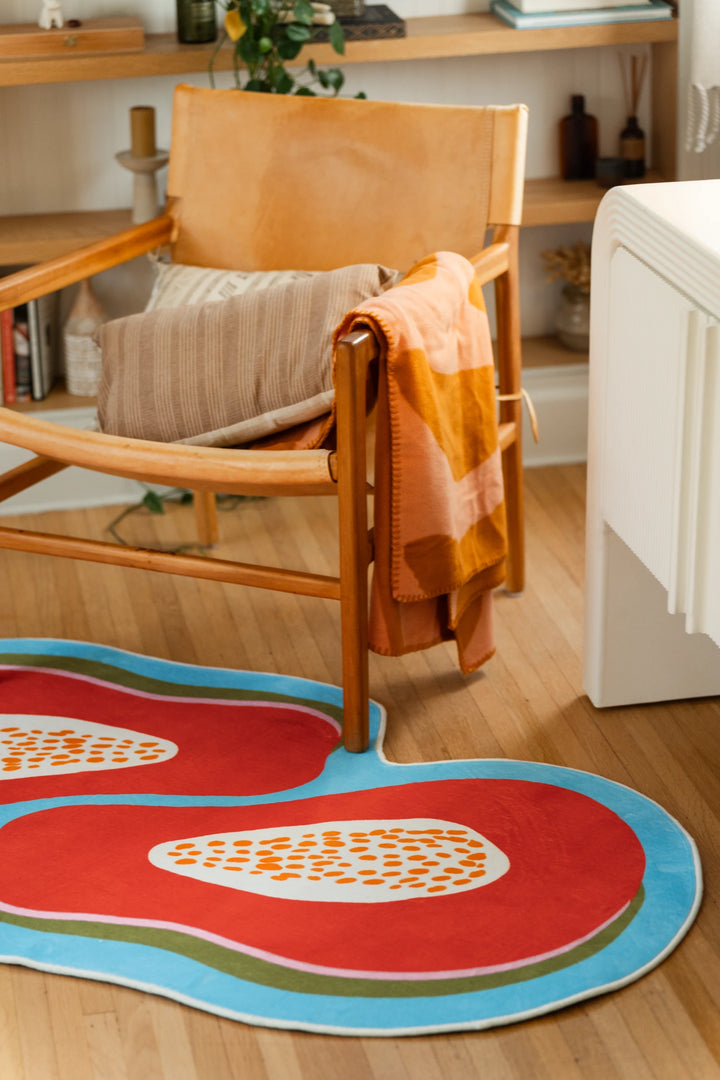 Papaya orange Irregular Fruit Rug by Zoe Wodarz – Lany Space