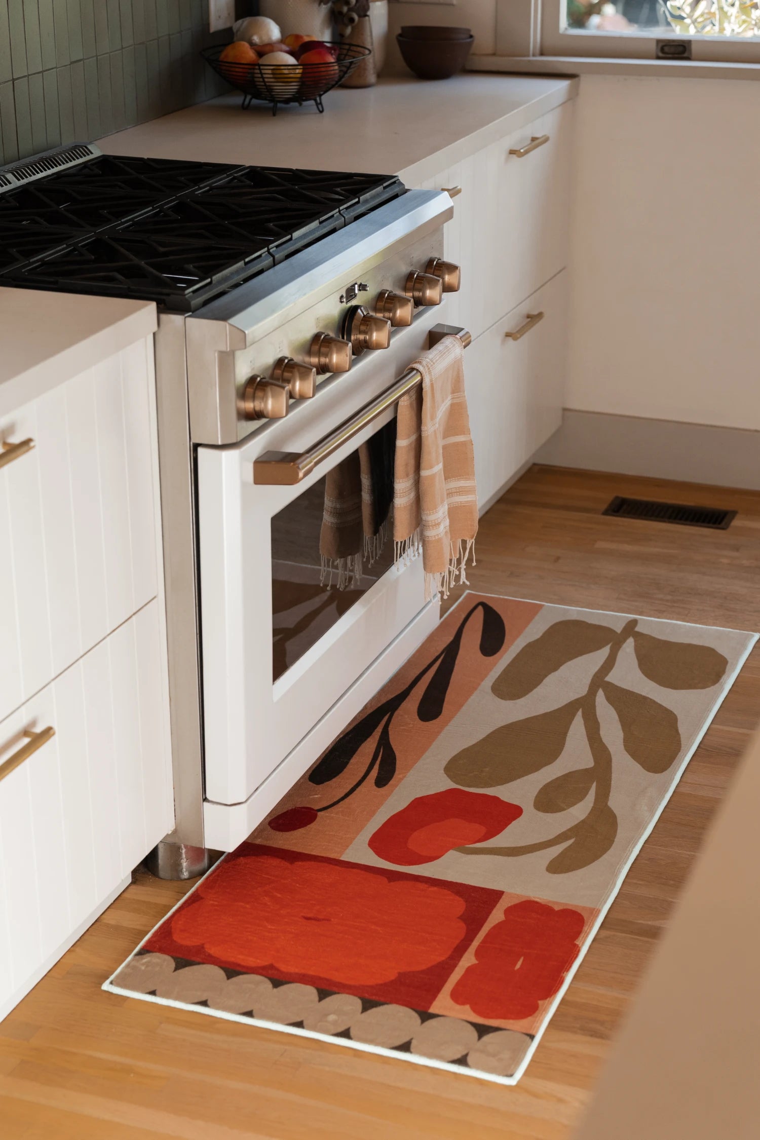 Rust Red Vintage Patchwork Floral Rug by Sophie Deller – Lany Space