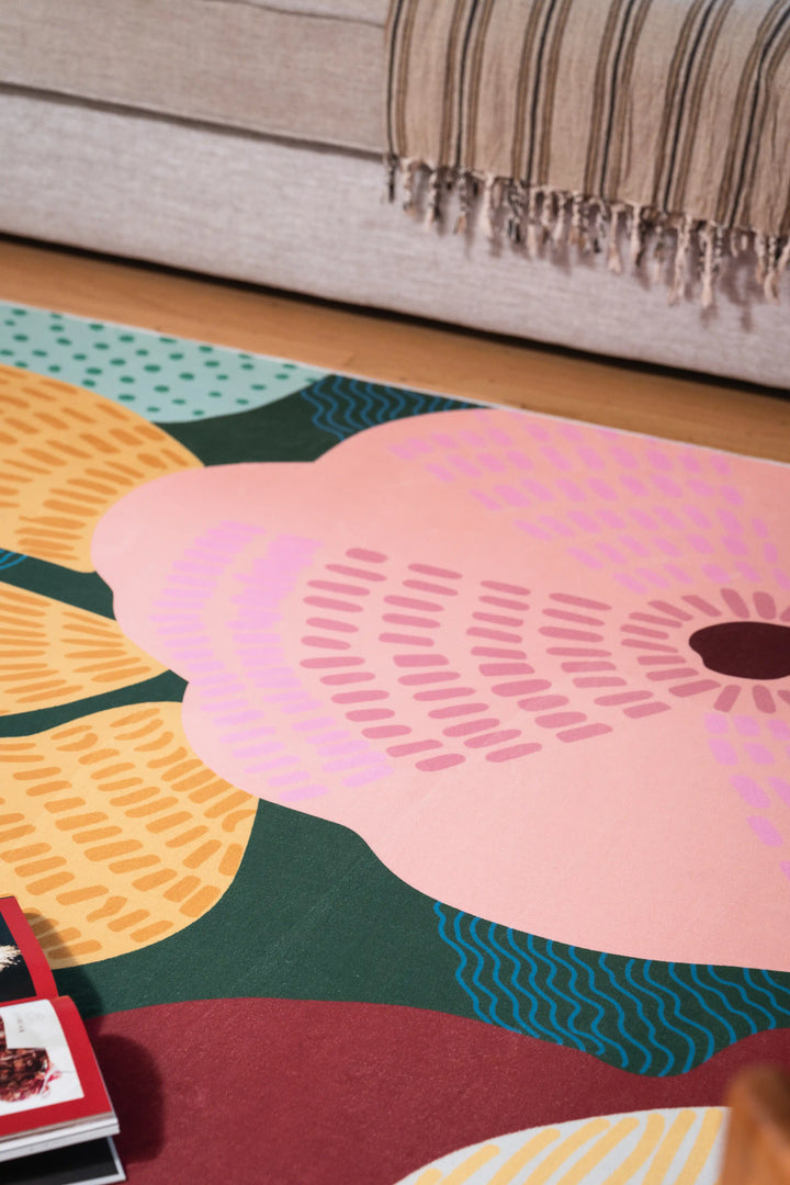 Colorful Tropical Flower Rug by Qiao Yu – Lany Space