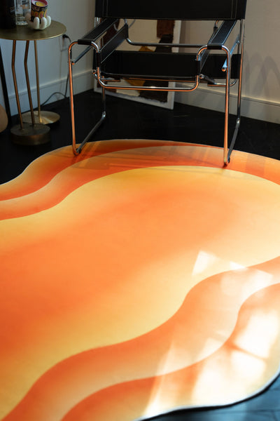 Orange Modern Abstract Wavy Area Rug by Juan Marquez – Lany Space