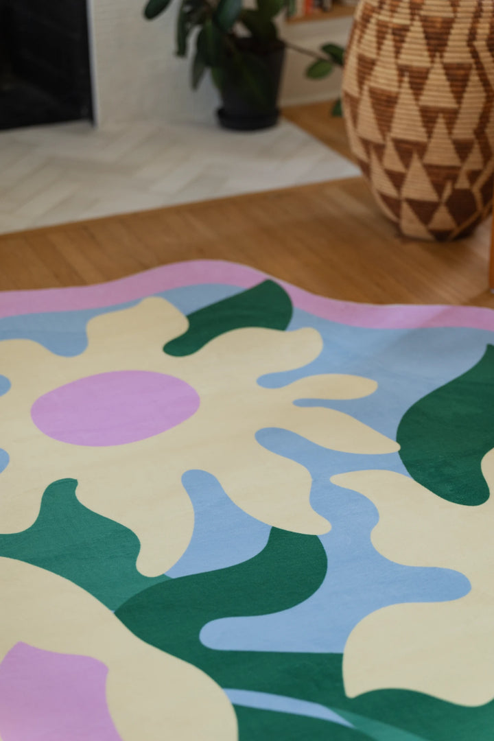 Colorful Wavy Flower Rug by Maggie Stephenson – Lany Space