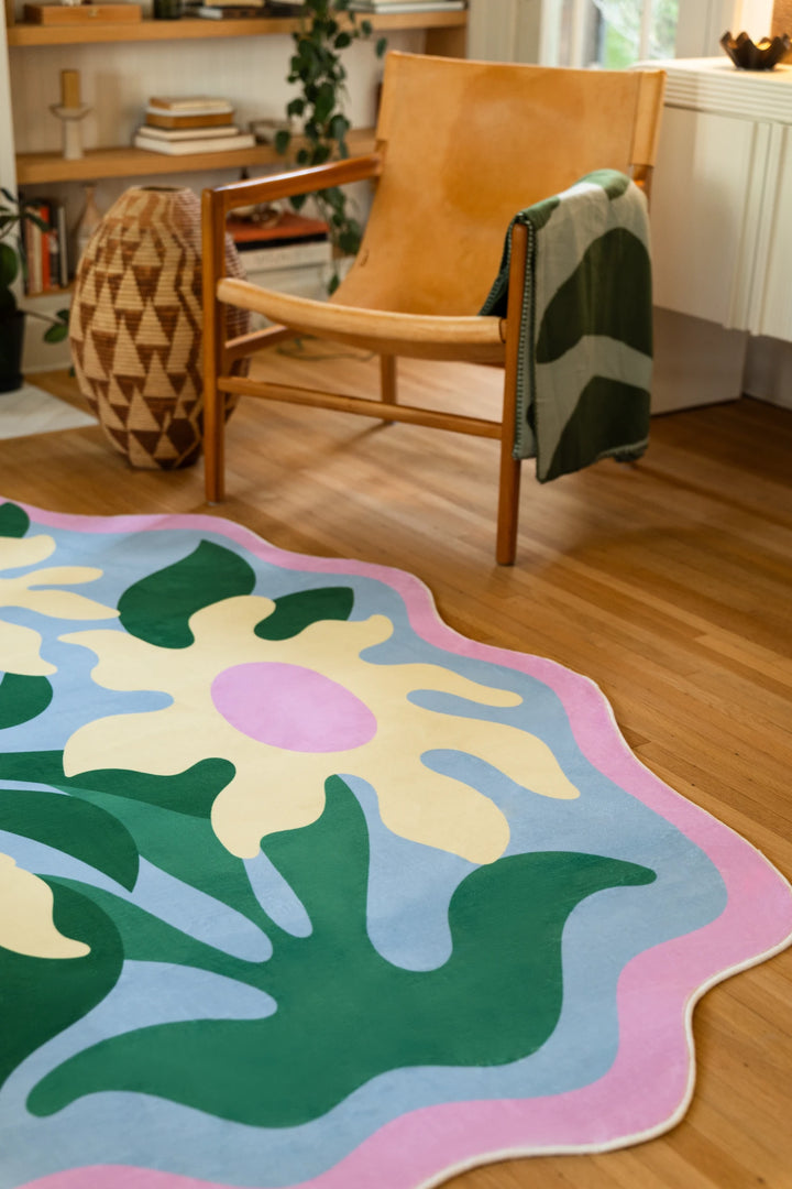 Colorful Wavy Rug Colorful Wavy Flower Rug by Maggie Stephenson – Lany Space