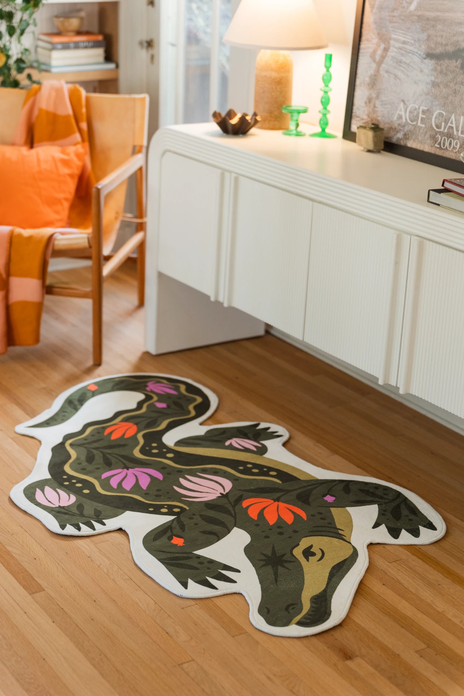 Green Animal Shaped Crocodile Rug by Jessica Miller – Lany Space