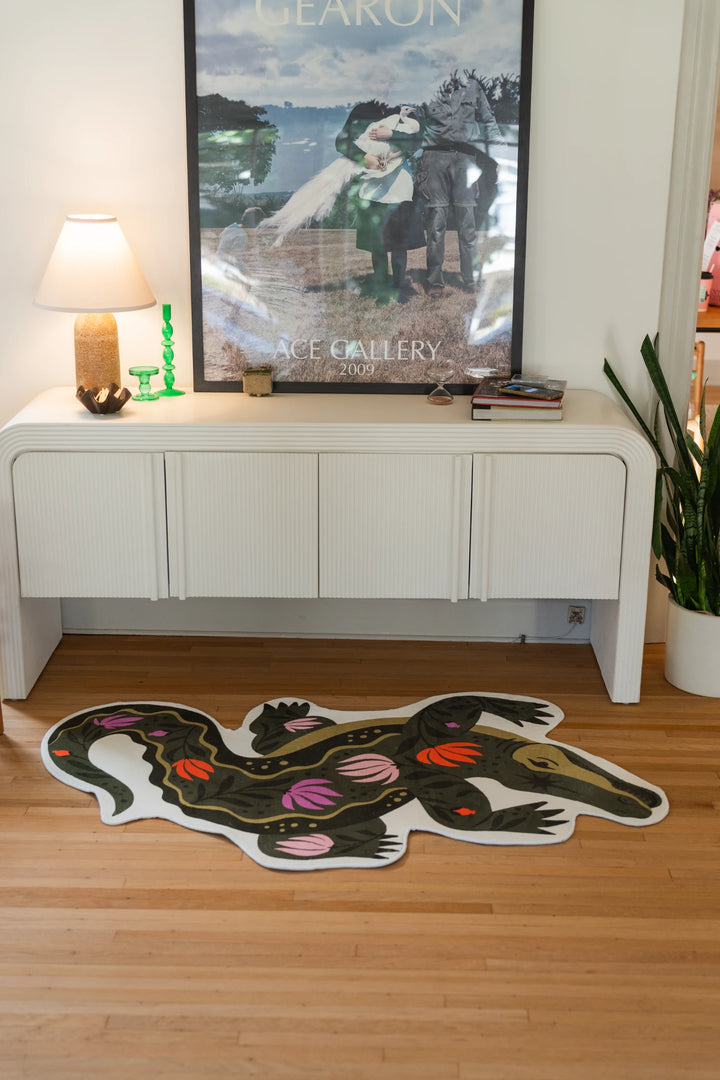 Green Animal Shaped Crocodile Rug by Jessica Miller – Lany Space