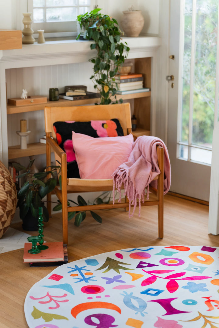 Colorful Graphic Pattern Round Rug by Maayan Alper-Swan – Lany Space