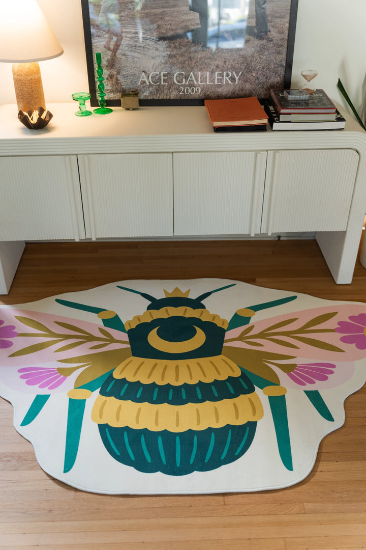 Colorful Graphic Queen Bee Shaped Rug by Jessica Miller – Lany Space