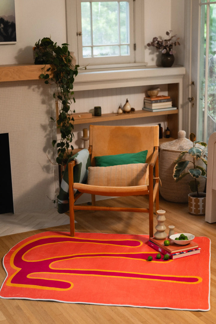 Orange Melting Abstract Art Rug by Ariana Berman – Lany Space