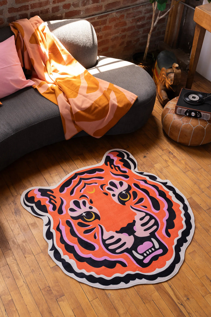 Funky Statement Tiger Rug by Jessica Miller – Lany Space Funky Statement Tiger Rug by Jessica Miller – Lany Space