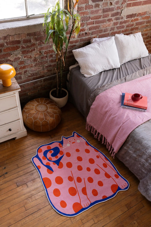 Polka dots Funky Cat Rug by Becca Franks – Lany Space
