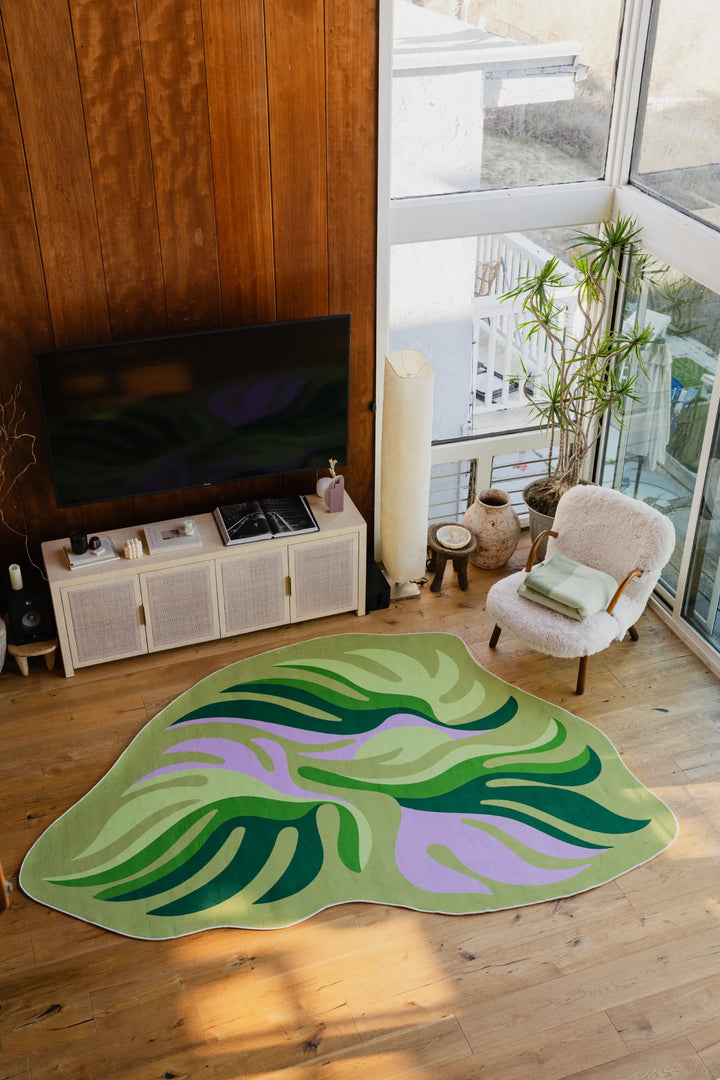 Lany Space x Maggie Stephenson Irregular Botanical Leaves Rug, 7'x10'