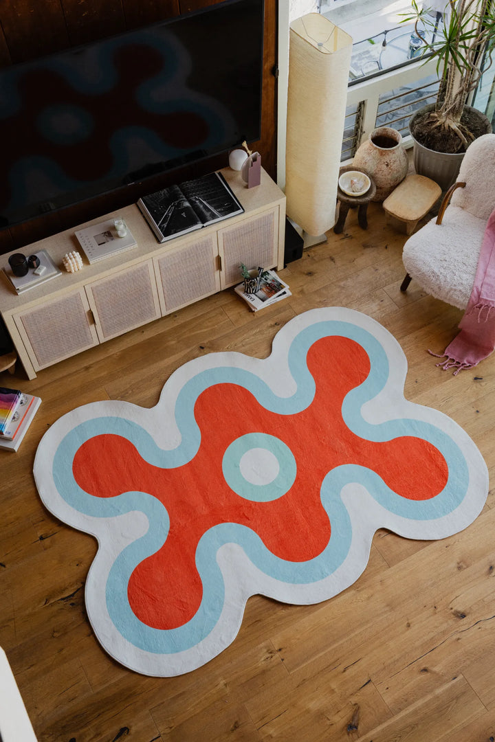 Coral Color Rug Irregular Coral Rug by Designer Johann Banta – Lany Space