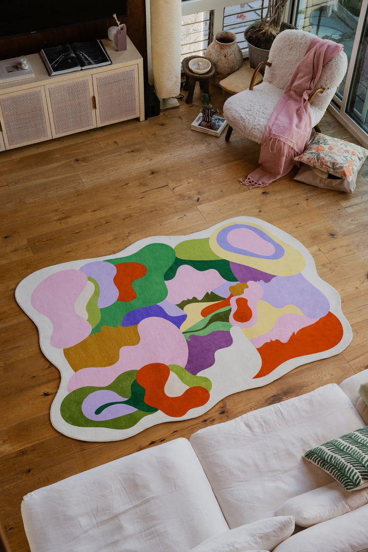Lany Space x Maggie Stephenson Irregular Bloomland Unity Pastel Rug, 5'x7'