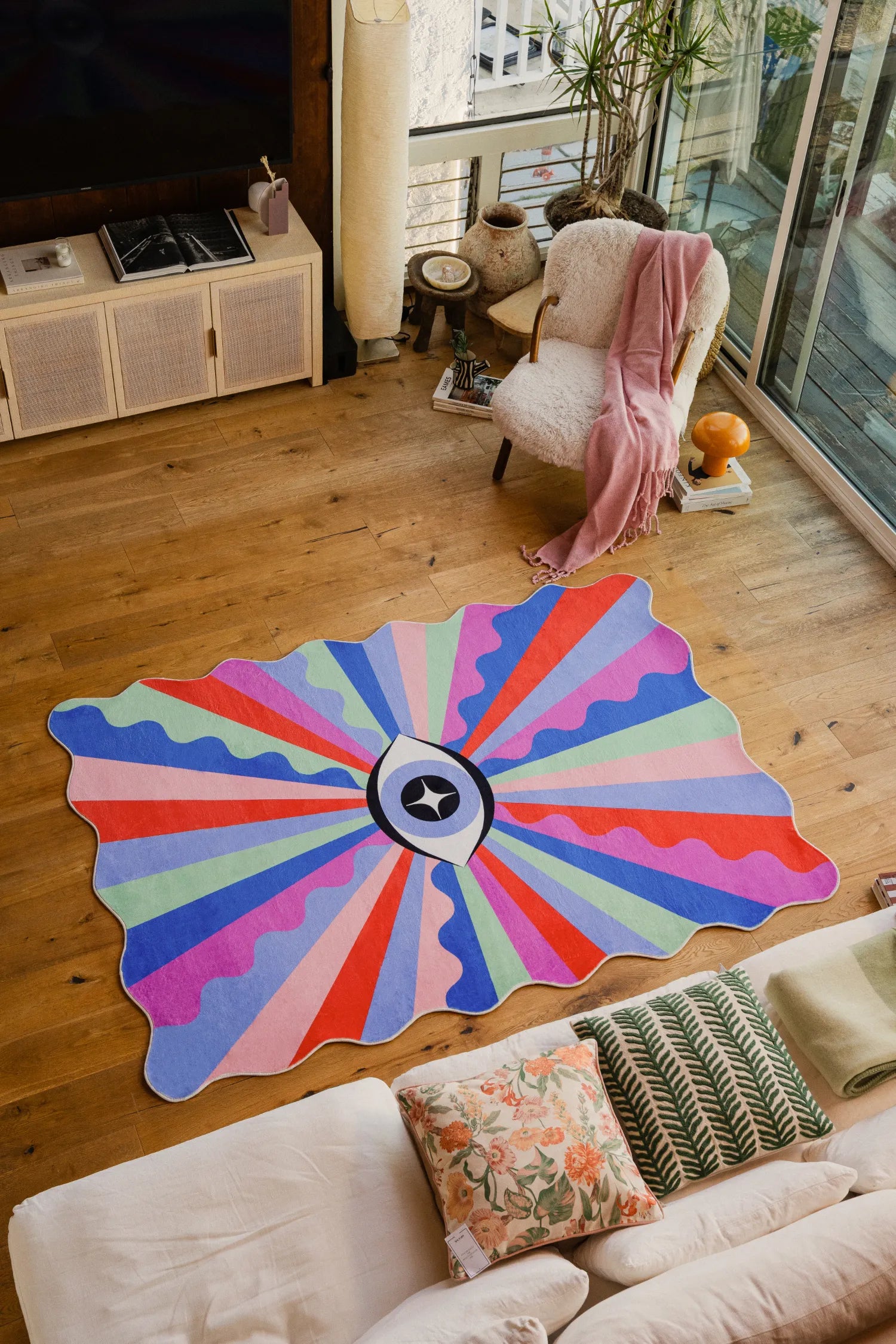 Colorful Lazer Rays Eye Rug by Jessica Miller – Lany Space