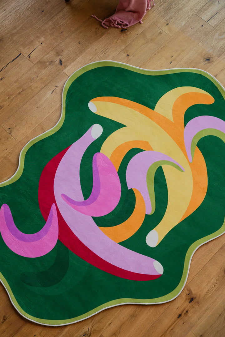 Lany Space x Maggie Stephenson Funky Dancing Bananas Rug, 5'x7'