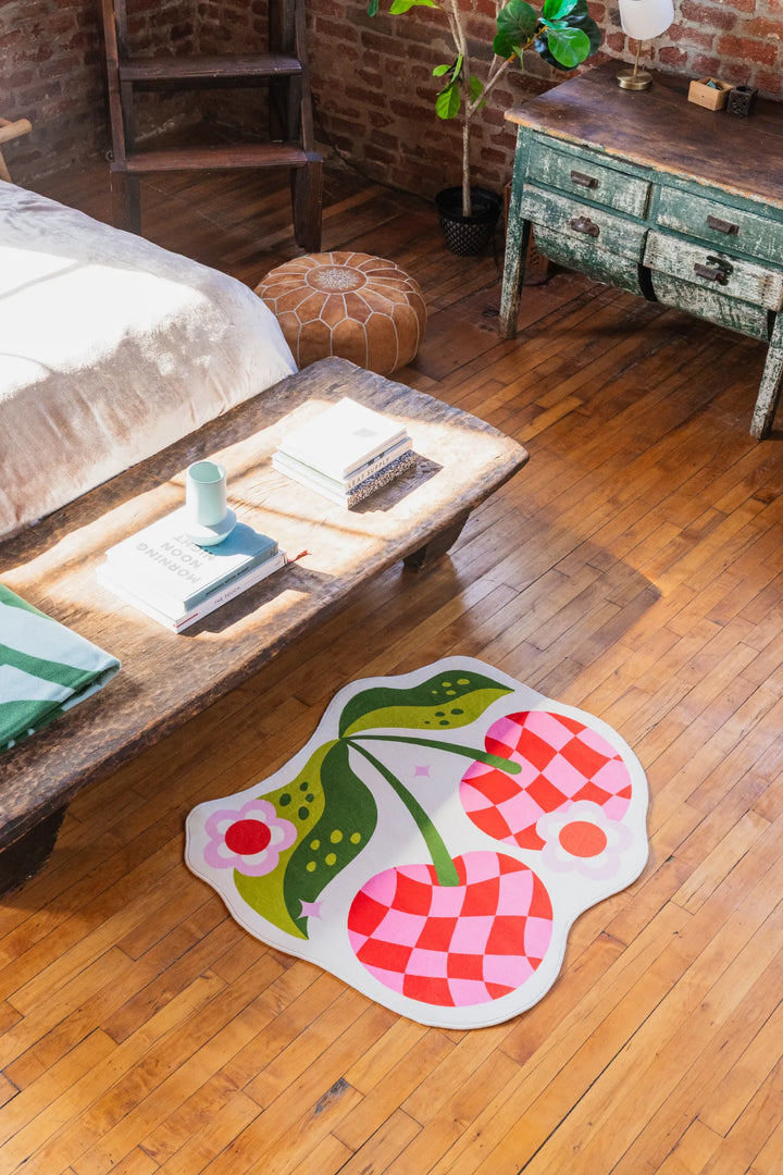 Irregular Pink & Red Checkered Cherry Rug by Jessica Miller – Lany Space