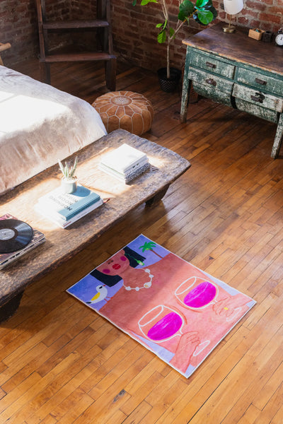 Funky Wine and Woman Art Rug by Nimei – Lany Space