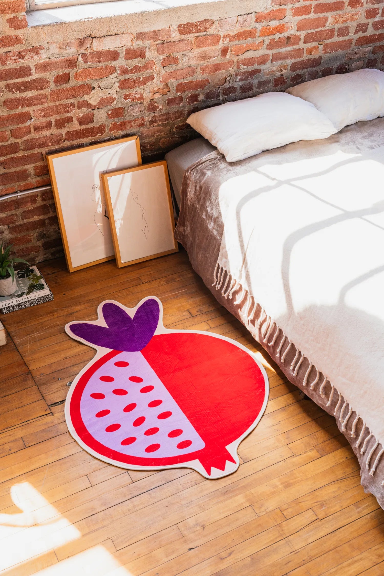 Red Pomegranate Shaped Irregular Rug by Shayla Goethe – Lany Space