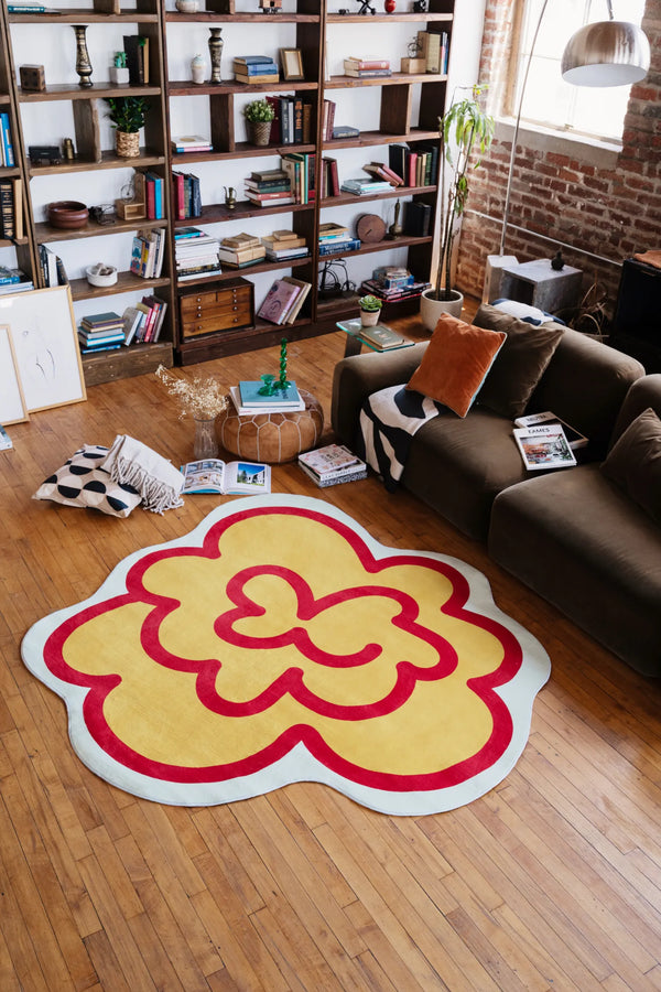 Funky Flower Shaped Irregular Rug by Shayla Goethe