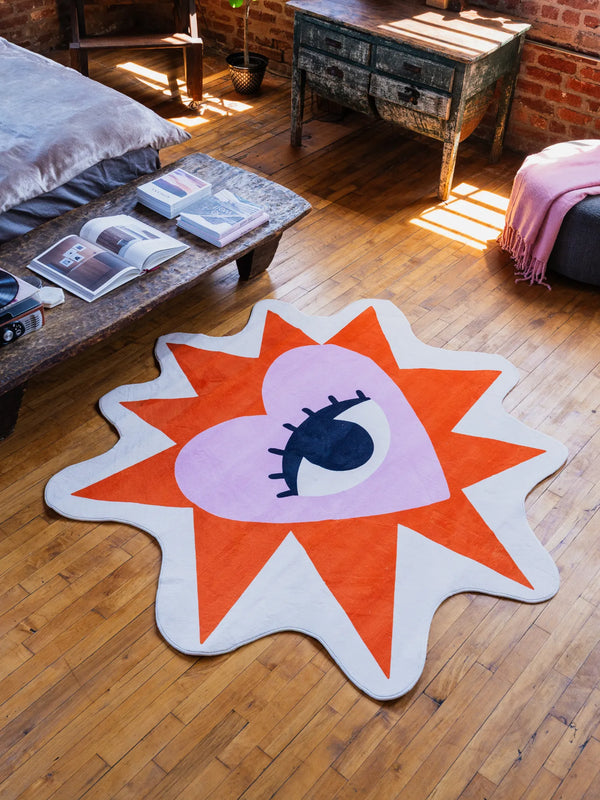 Heart Eye Rug by Megan Roy