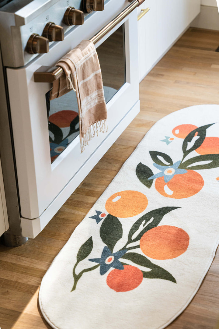 LanySpace Orange Pattern Mat runner in the kitchen 