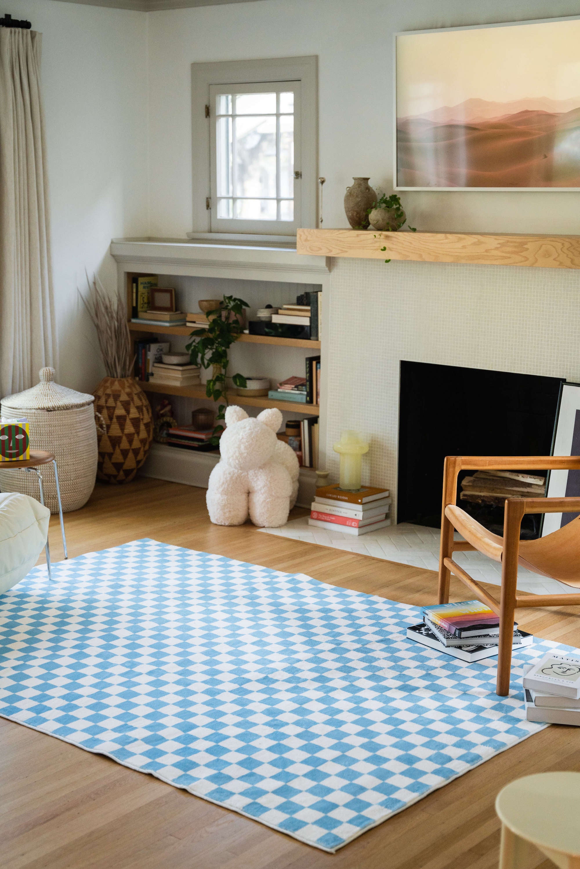 LanySpace Baby Blue Checkered Rug Lany Space