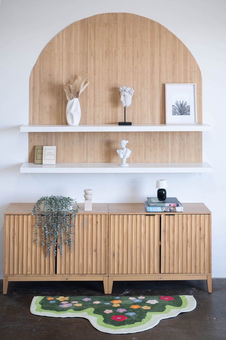 LanySpace Floral Irregular Runner placed beside the cabinet