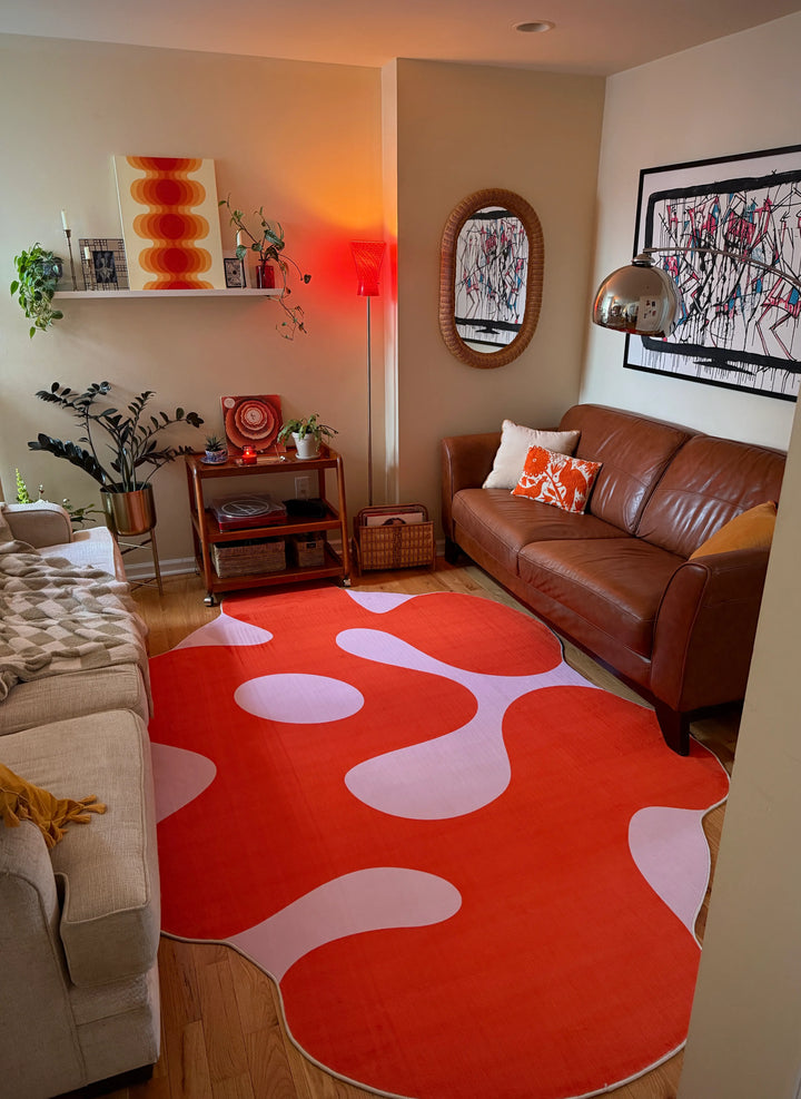 Irregular Orange Moss Rug by Designer Johann Banta – Lany Space