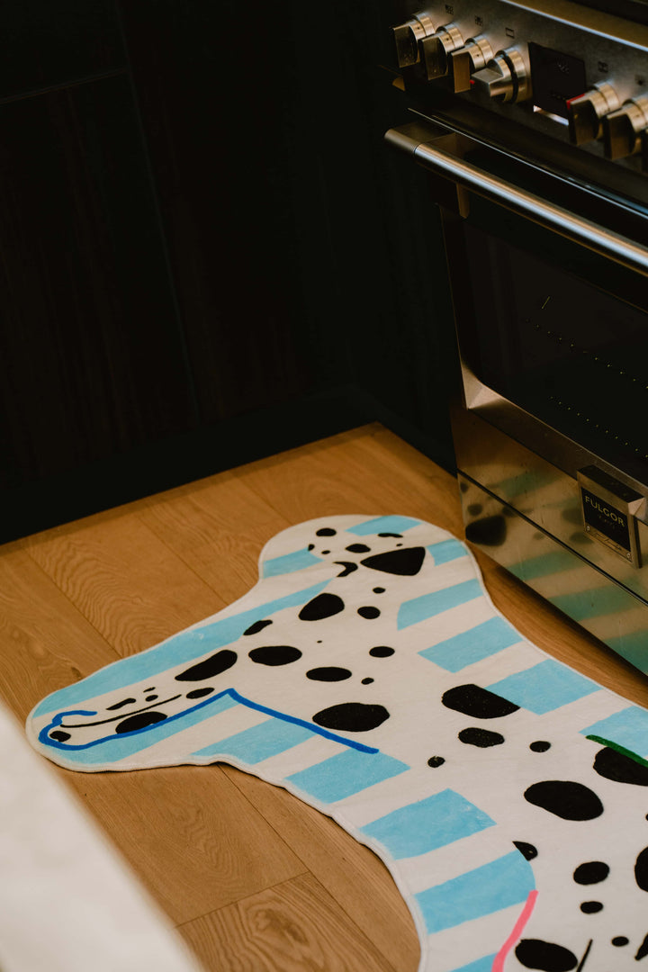 Closer Look at LanySpace Blue Irregular Shaped Dalmatian Runner