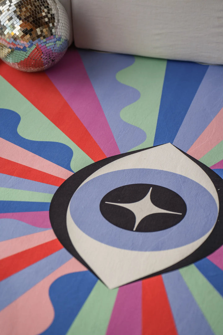 Colorful Lazer Rays Eye Rug by Jessica Miller – Lany Space