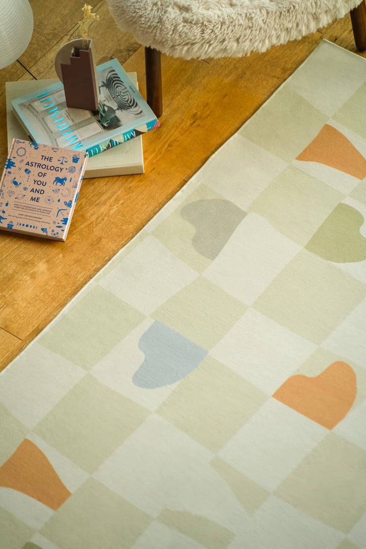 Details of Jonnie Li Modern Mosaic Neutral Pastel Rug pattern