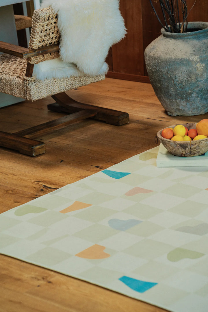 Closer look at the Jonnie Li Modern Mosaic Neutral Pastel Rug pattern