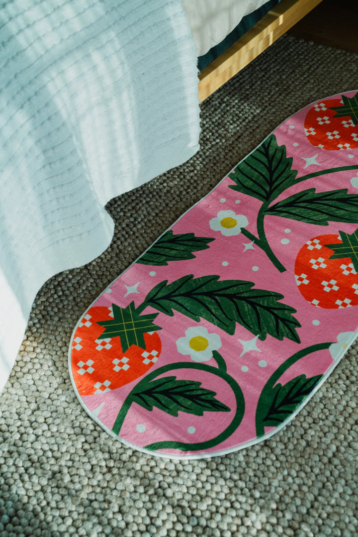 A closer look at the Lany Space x Megan Roy Sicilian Strawberry Pink pattern