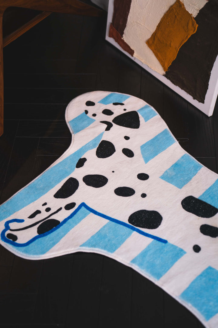 Closer Look at LanySpace Blue Irregular Shaped Dalmatian Runner