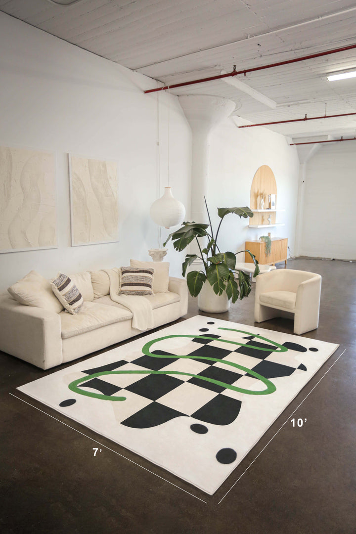 Ceiling Rug Black and White Checkered Rug – Lany Space