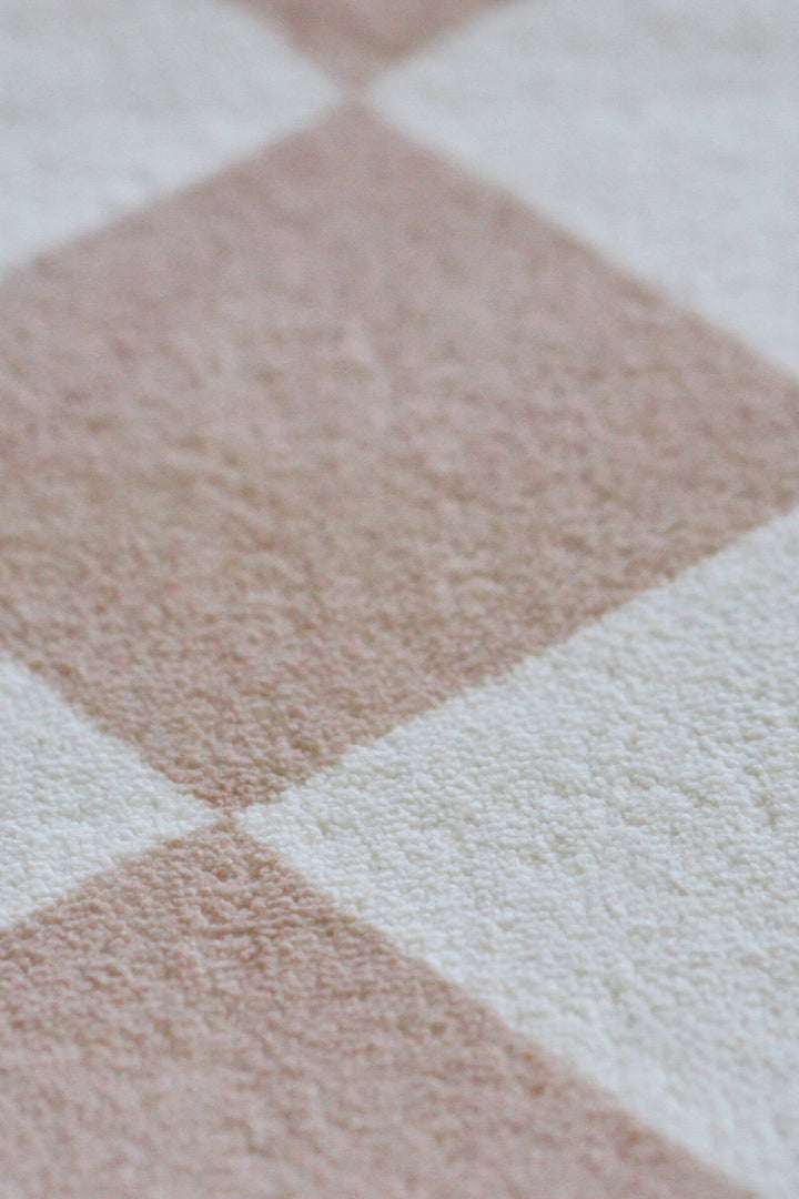 details of Beige and Cream Diamond Area Rug